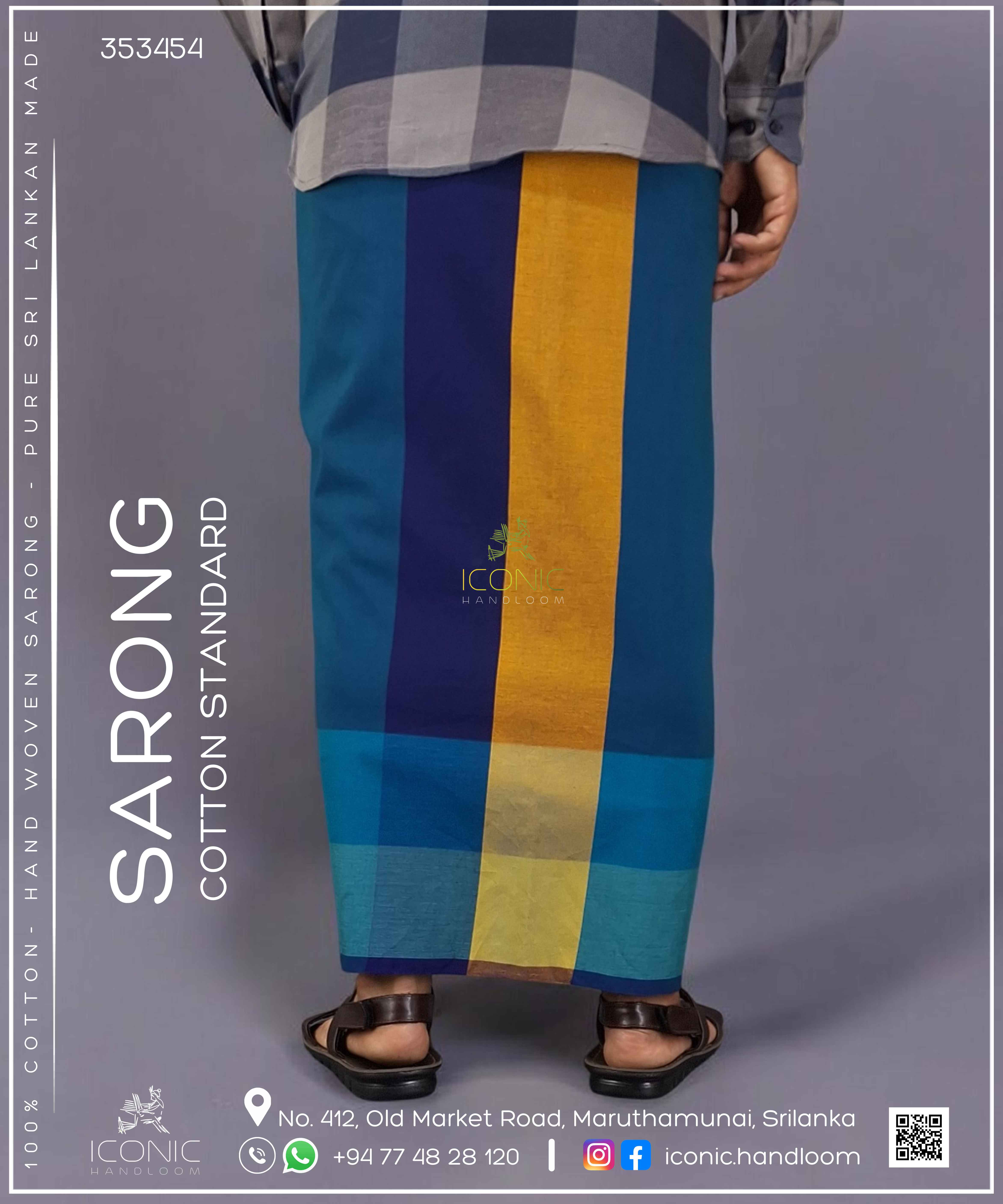 Handloom Cotton Sarong – ICS - 353454