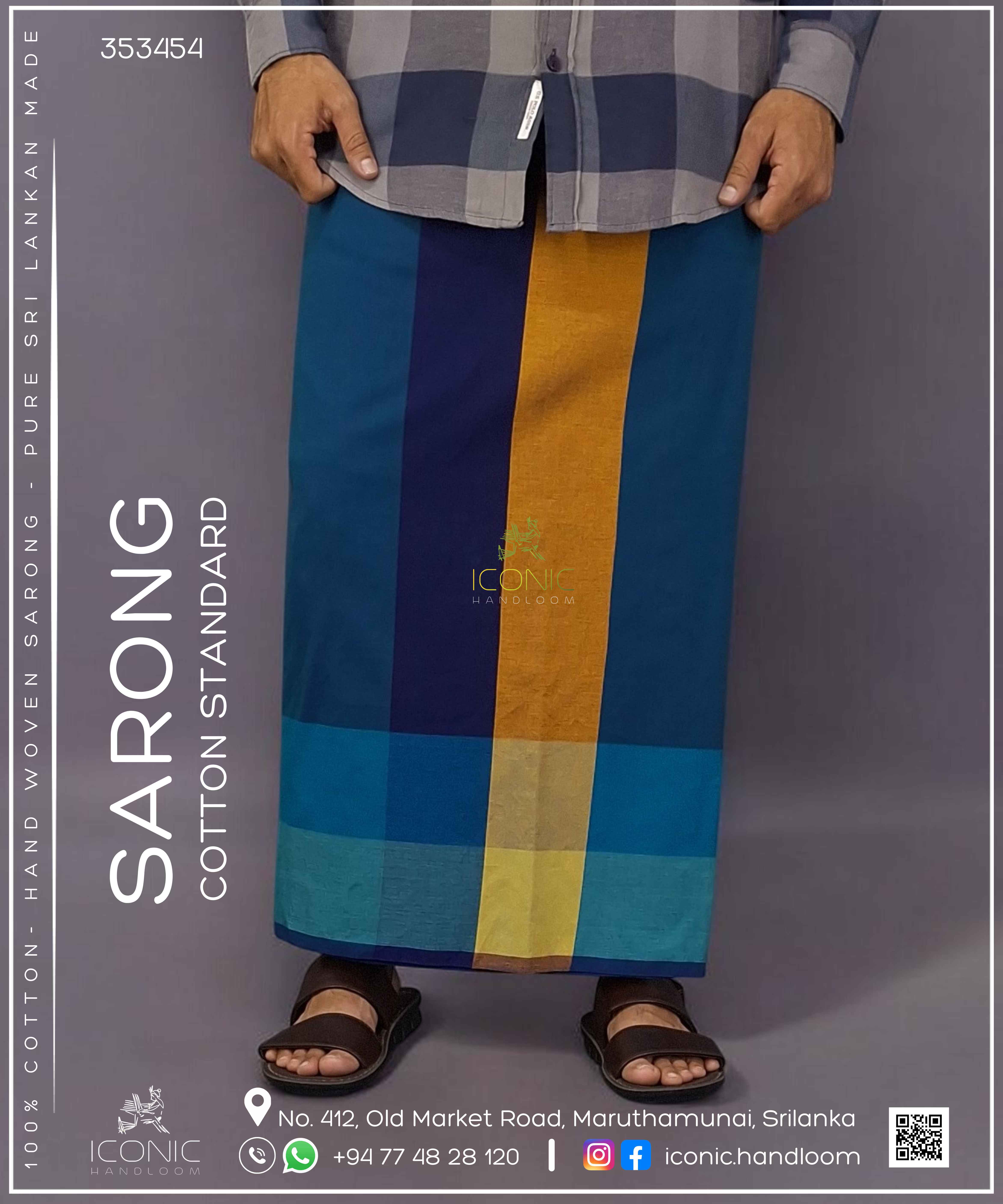 Handloom Cotton Sarong – ICS - 353454