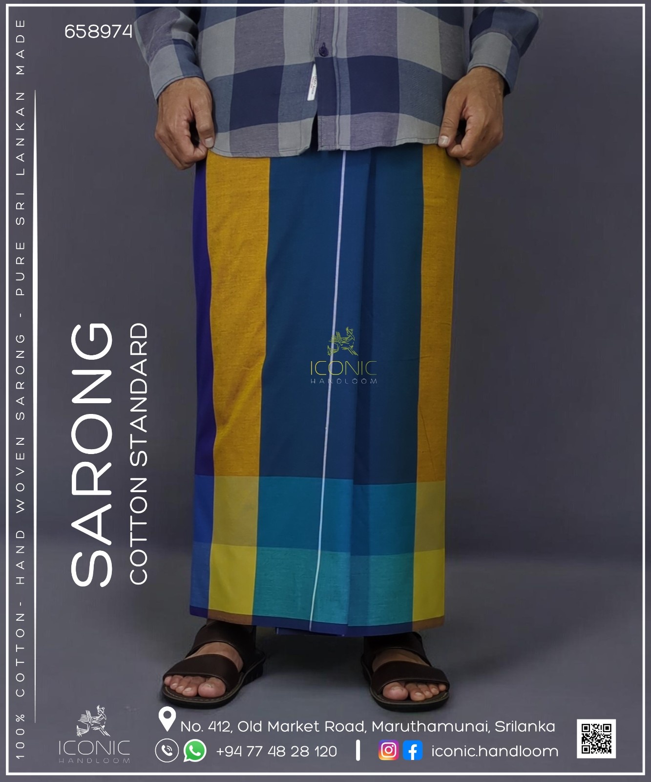 Handloom Cotton Sarong - The Ceylon Dusk - ICS 658974