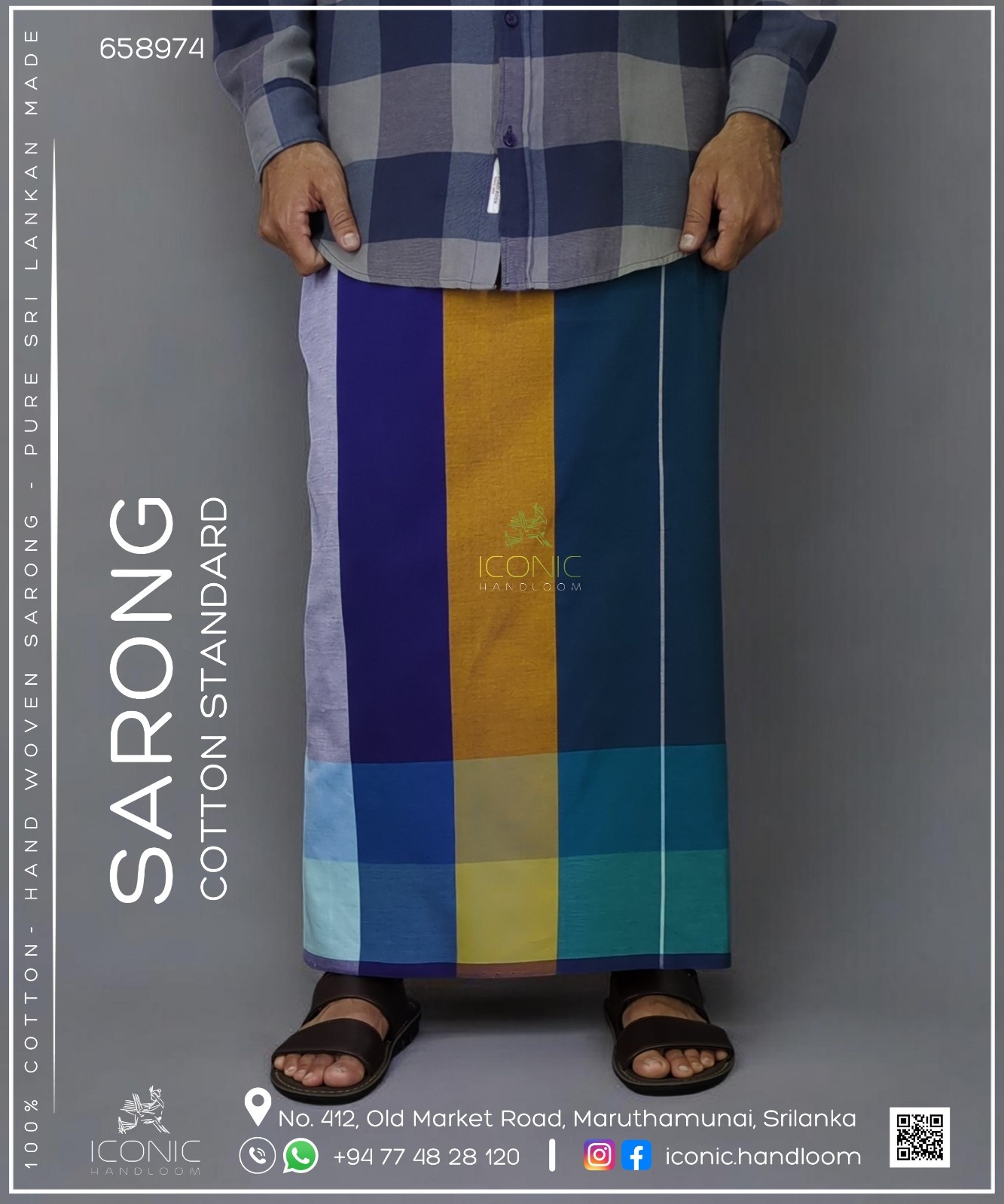 Handloom Cotton Sarong - The Ceylon Dusk - ICS 658974
