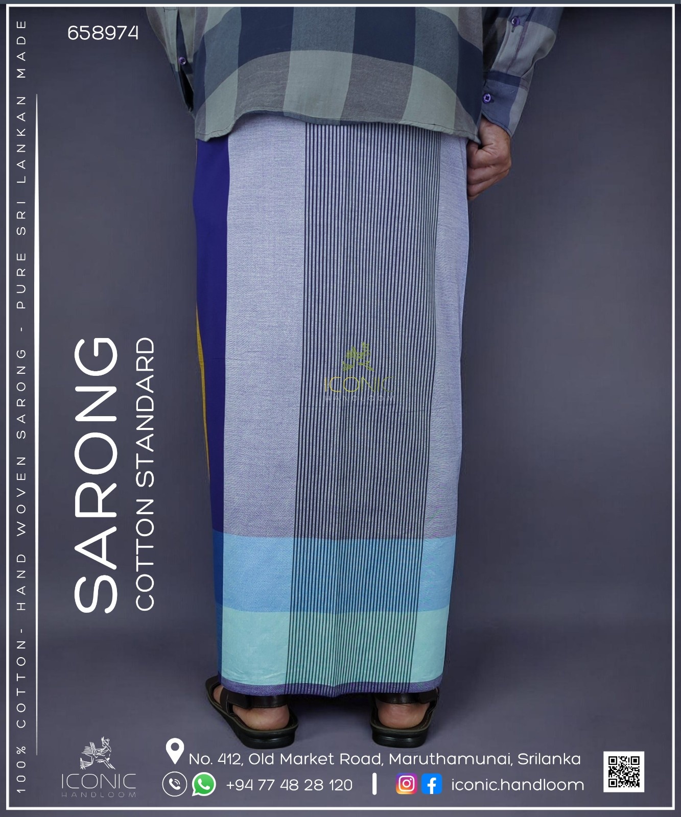 Handloom Cotton Sarong - The Ceylon Dusk - ICS 658974