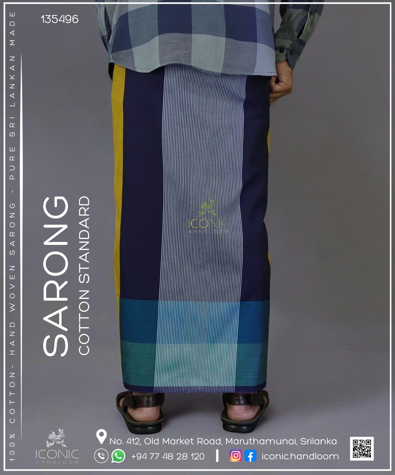 Handloom Cotton Sarong - The Golden Coast - ICS 135496
