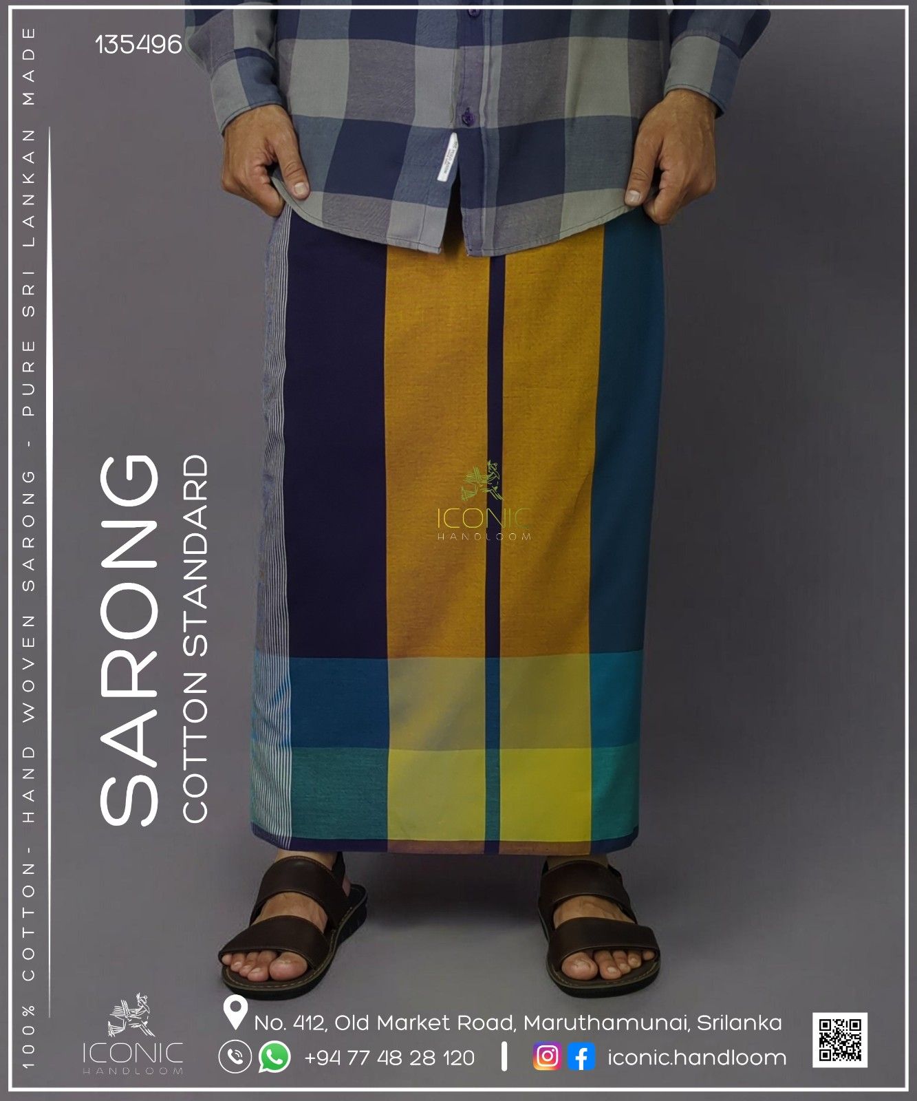 Handloom Cotton Sarong - The Golden Coast - ICS 135496