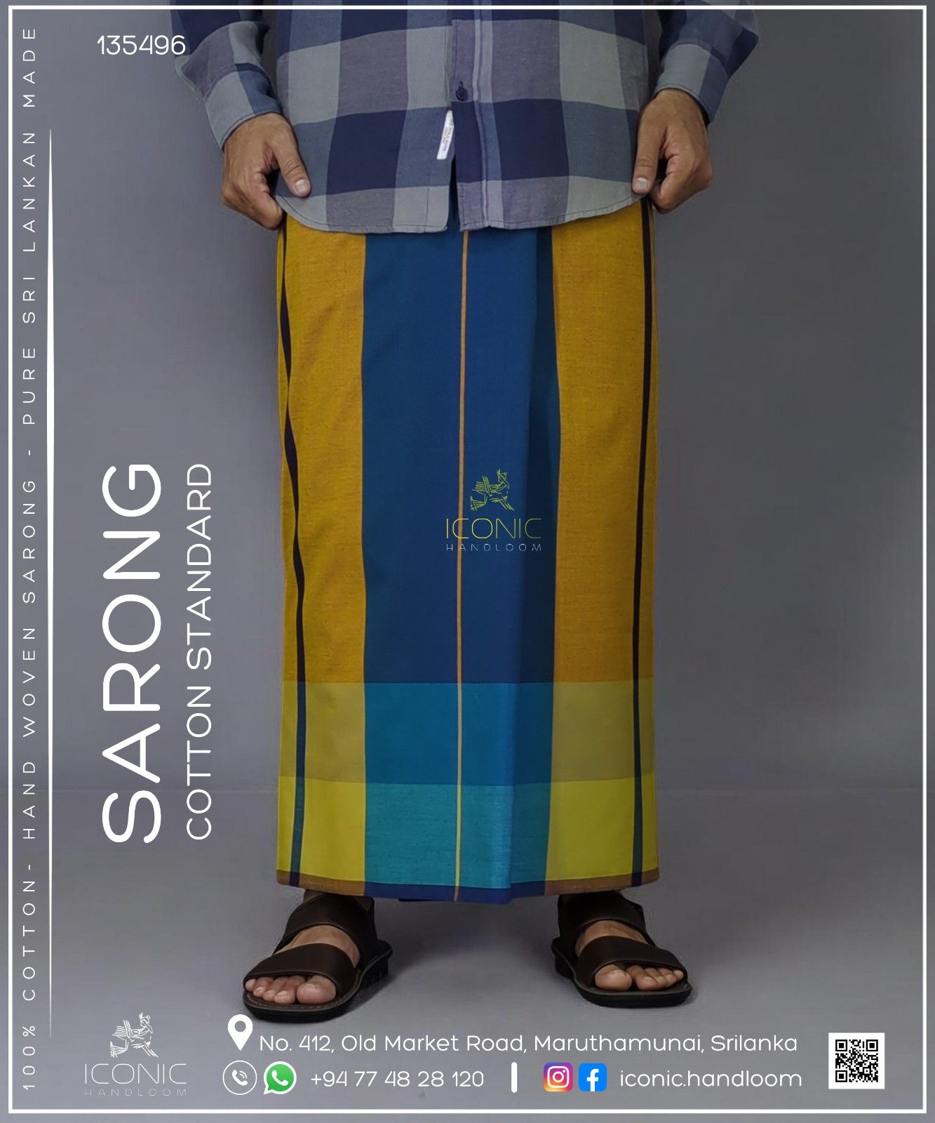Handloom Cotton Sarong - The Golden Coast - ICS 135496