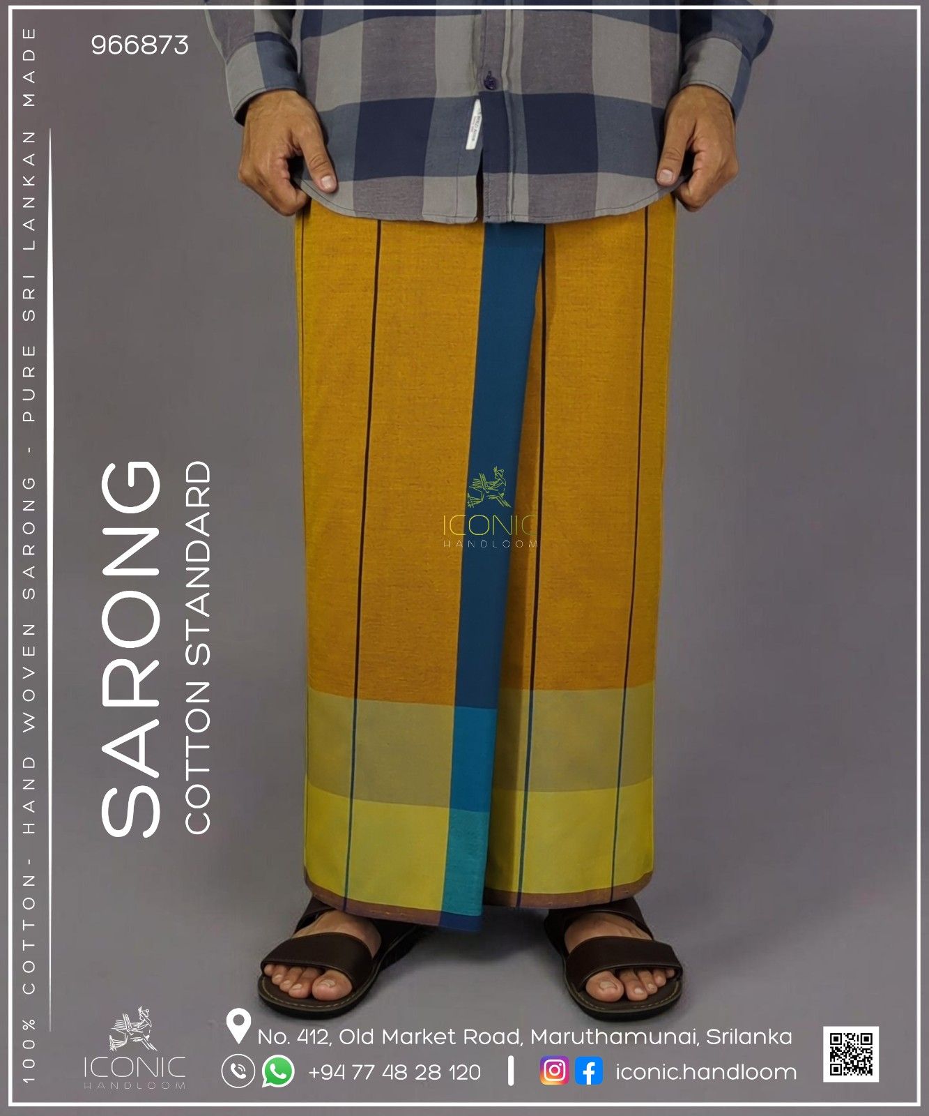 Handloom Cotton Sarong - The Jaffna Junction - ICS 966873