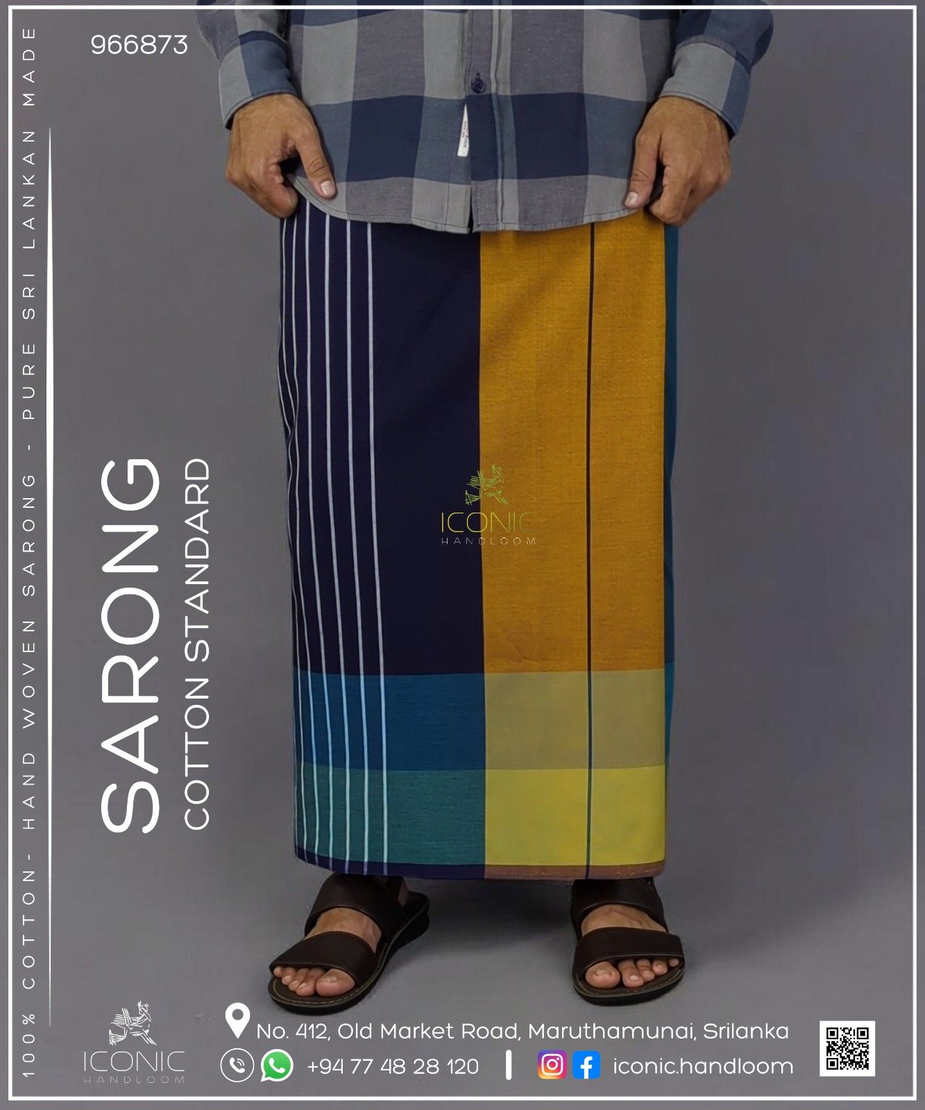 Handloom Cotton Sarong - The Jaffna Junction - ICS 966873