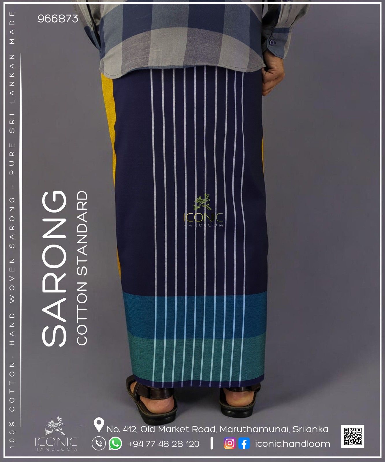 Handloom Cotton Sarong - The Jaffna Junction - ICS 966873