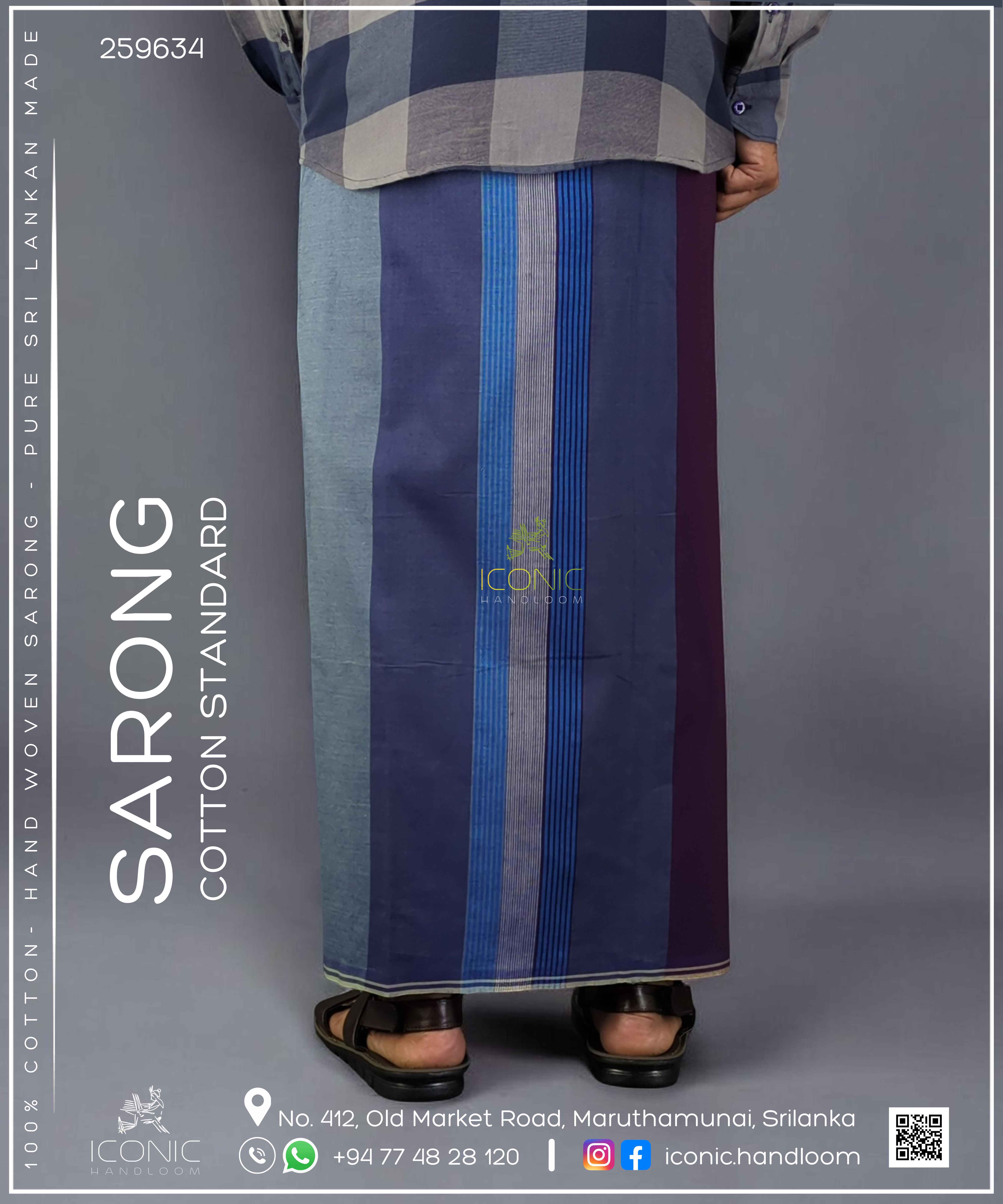Handloom Cotton Sarong - The Victoria Reserve - ICS 259634