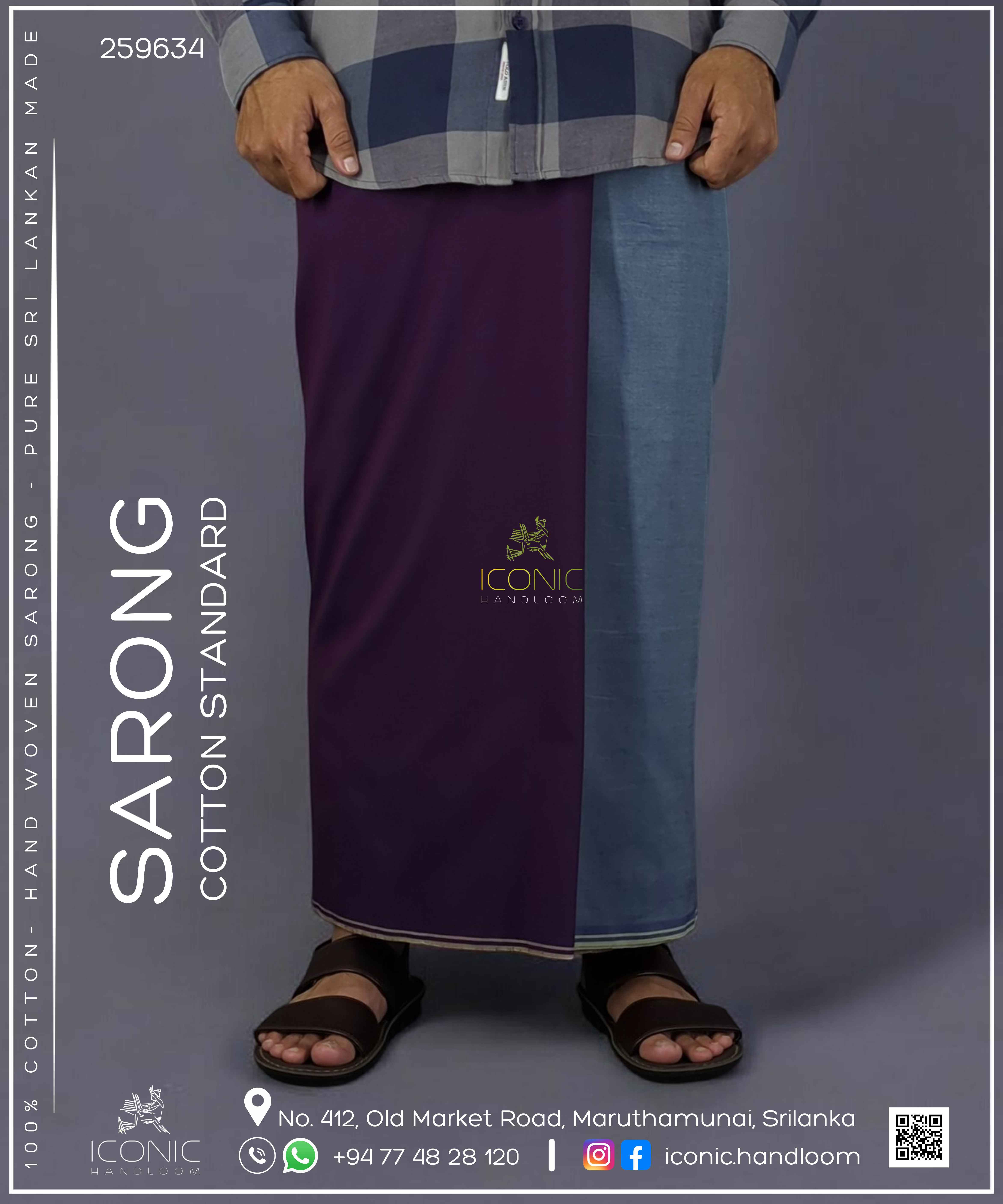 Handloom Cotton Sarong - The Victoria Reserve - ICS 259634