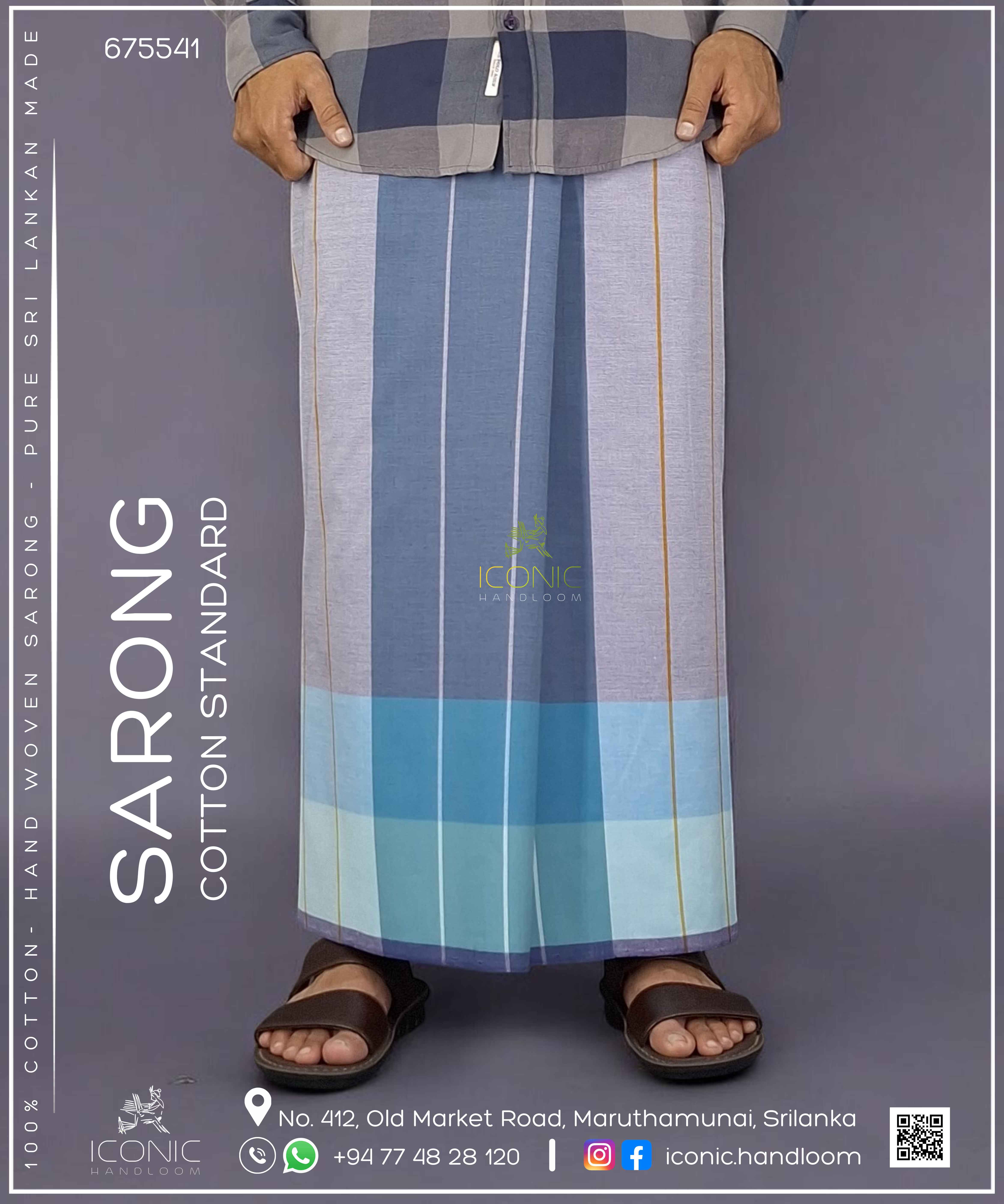 Handloom Cotton Sarong - The Mirissa Morning - ICS 675541