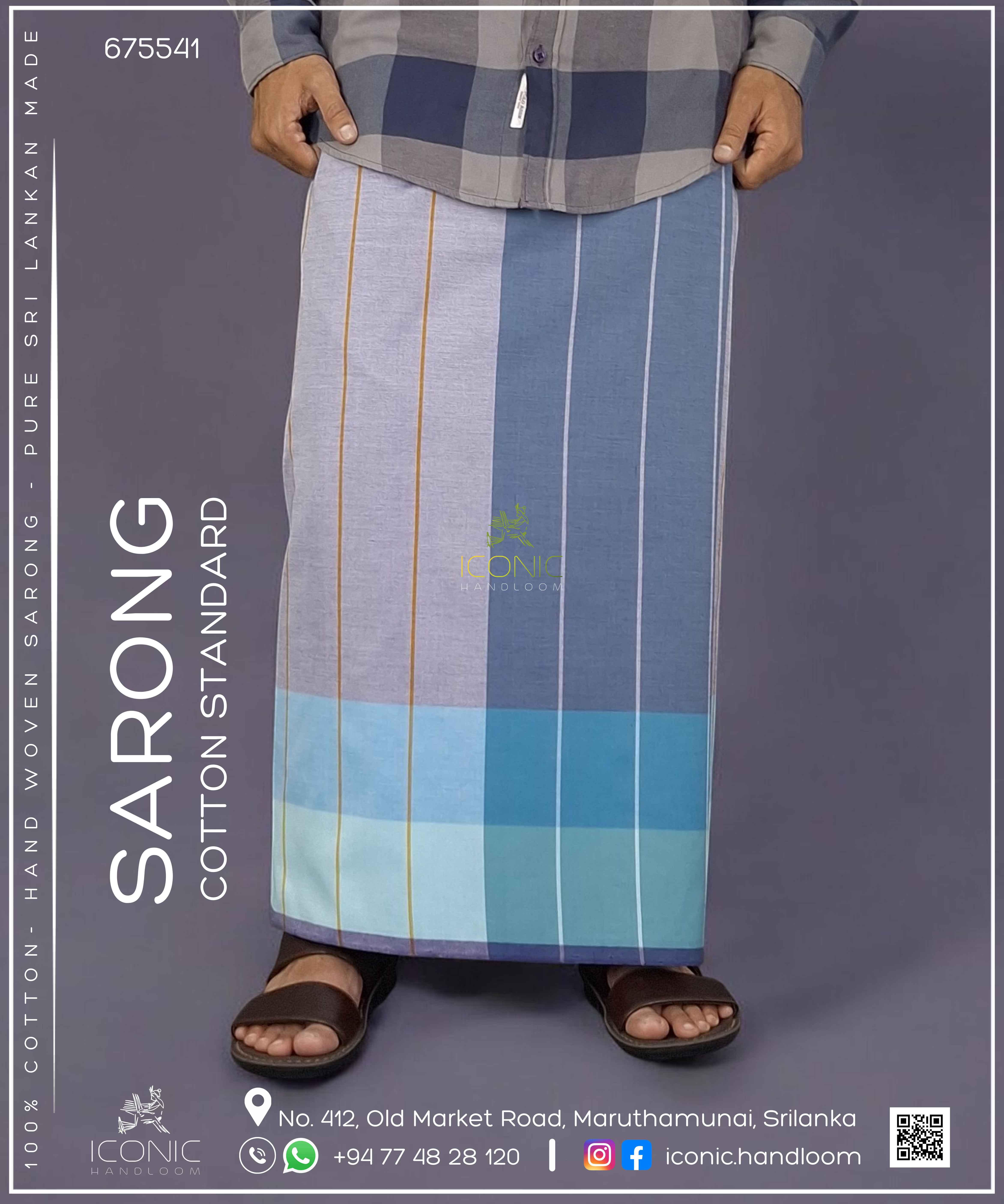 Handloom Cotton Sarong - The Mirissa Morning - ICS 675541