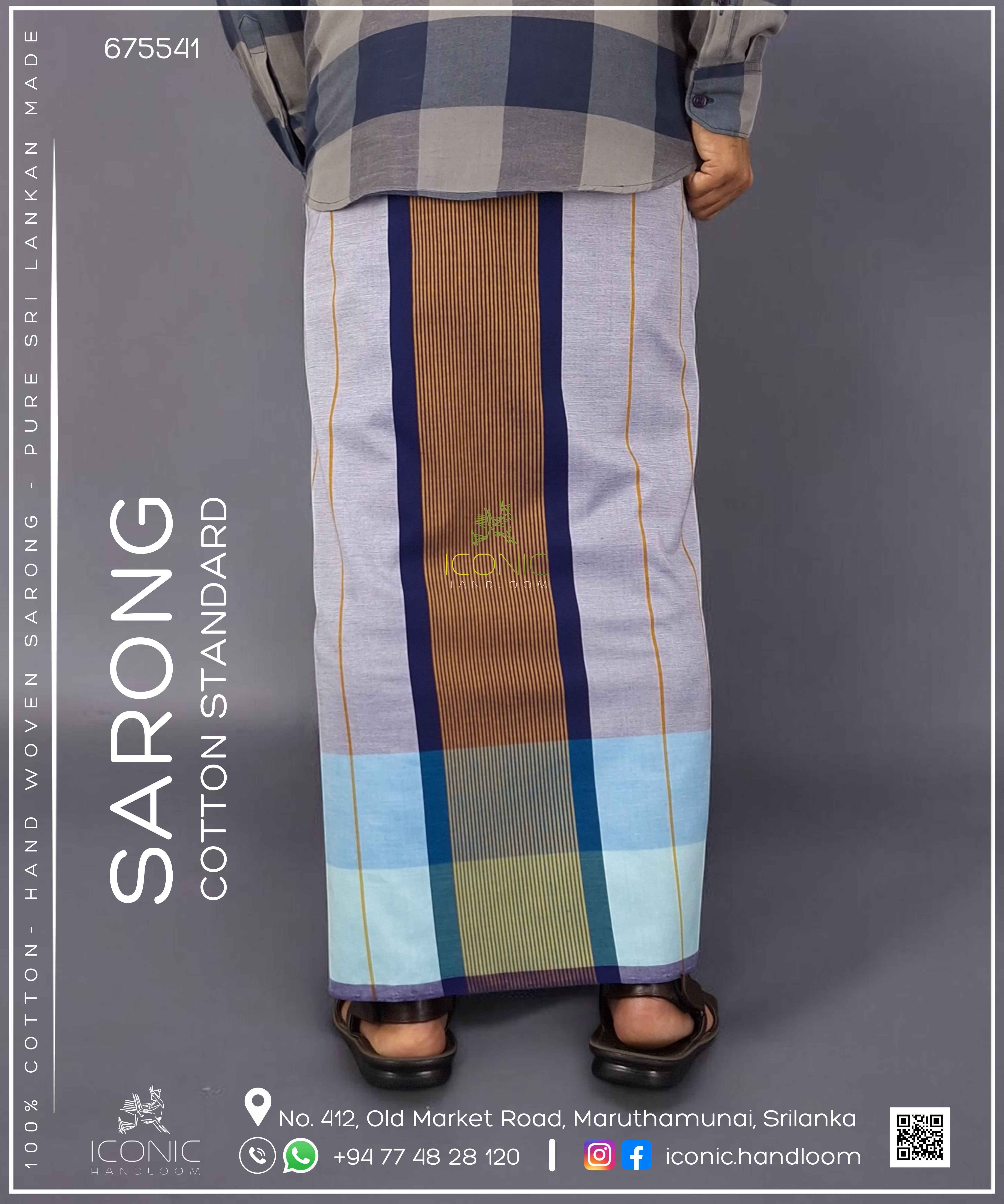 Handloom Cotton Sarong - The Mirissa Morning - ICS 675541