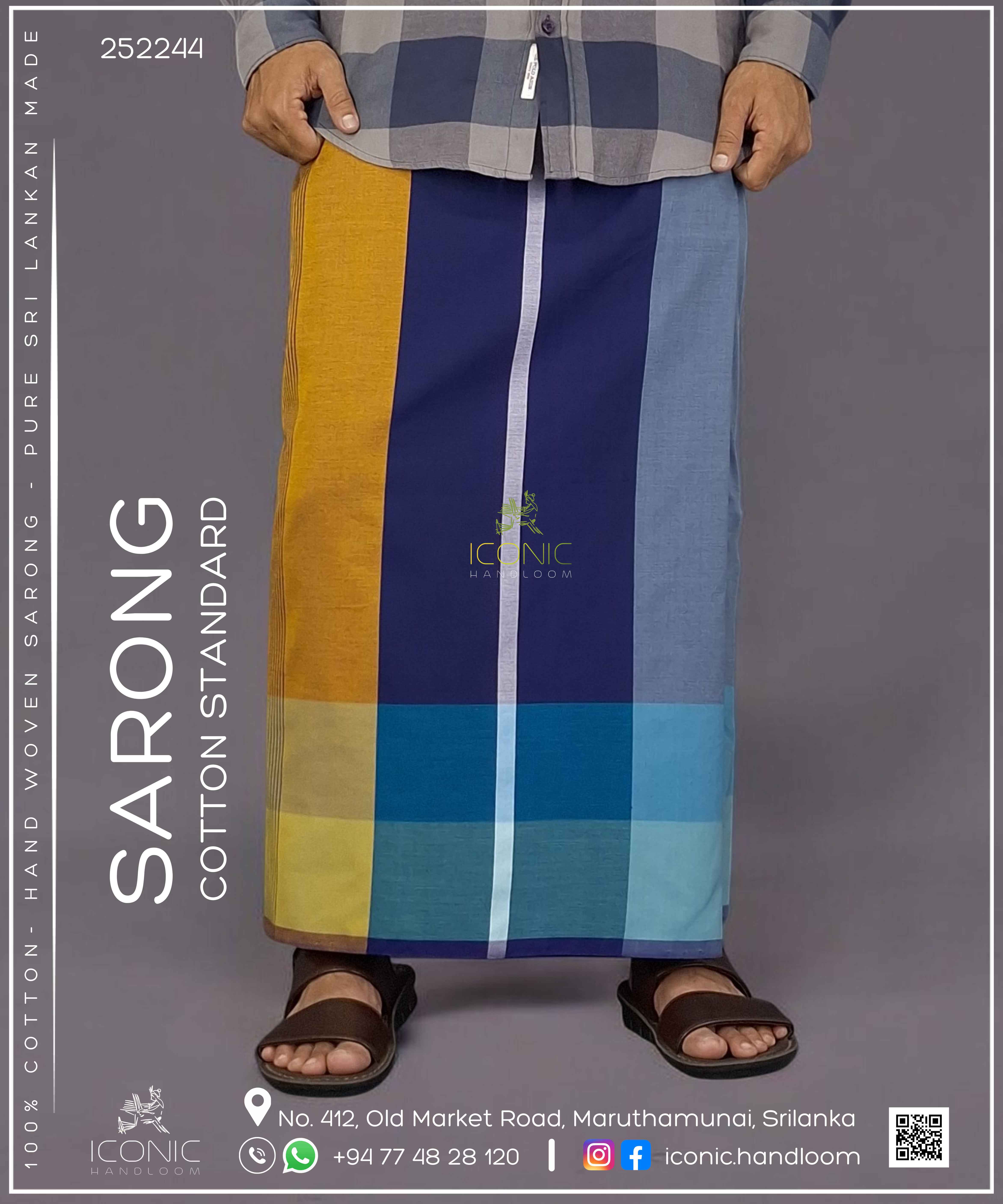 Handloom Cotton Sarong - The Sigiriya Gold - ICS 252244