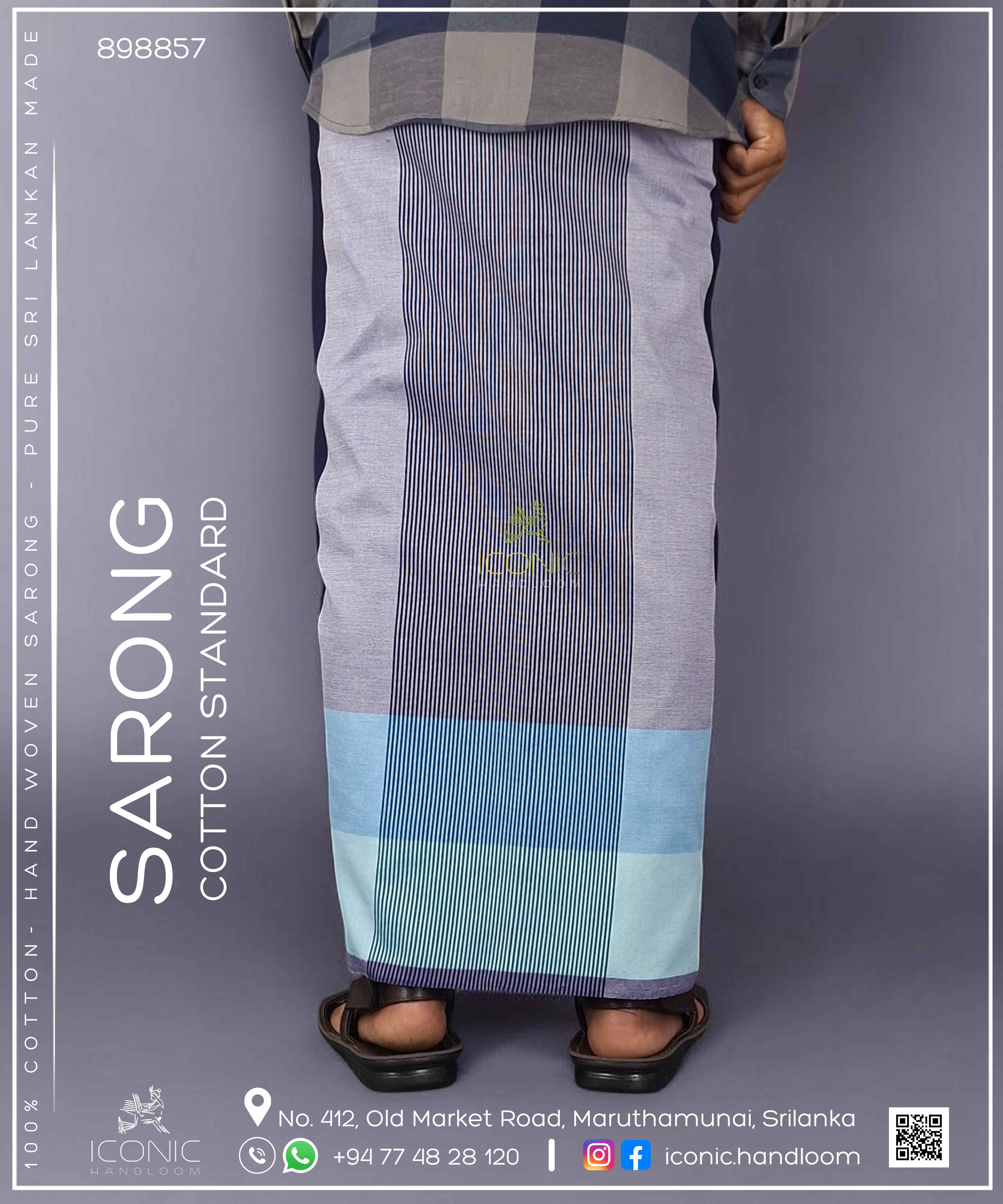 Handloom Cotton Sarong - The Colombo Skyline - ICS 898857
