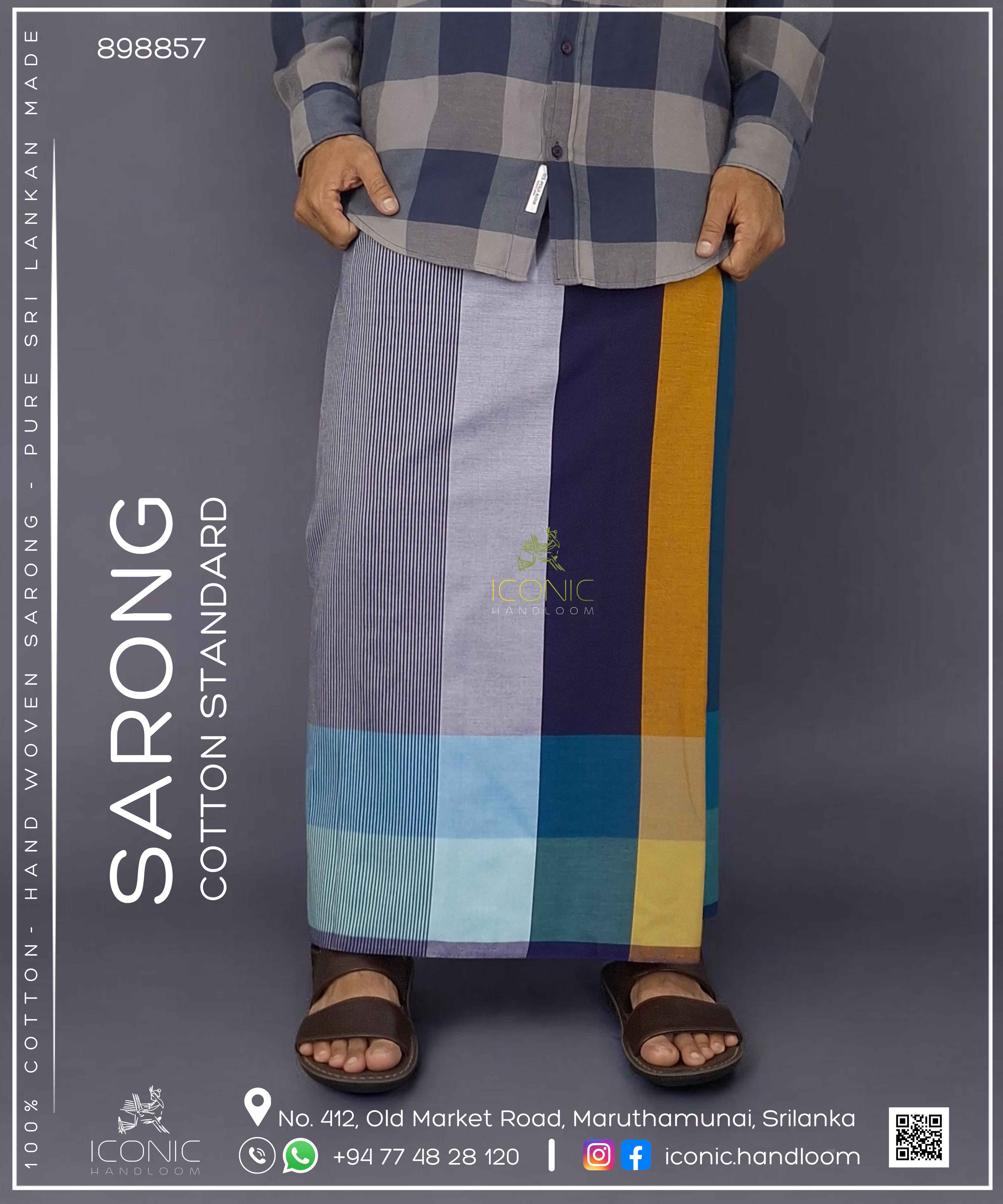 Handloom Cotton Sarong - The Colombo Skyline - ICS 898857