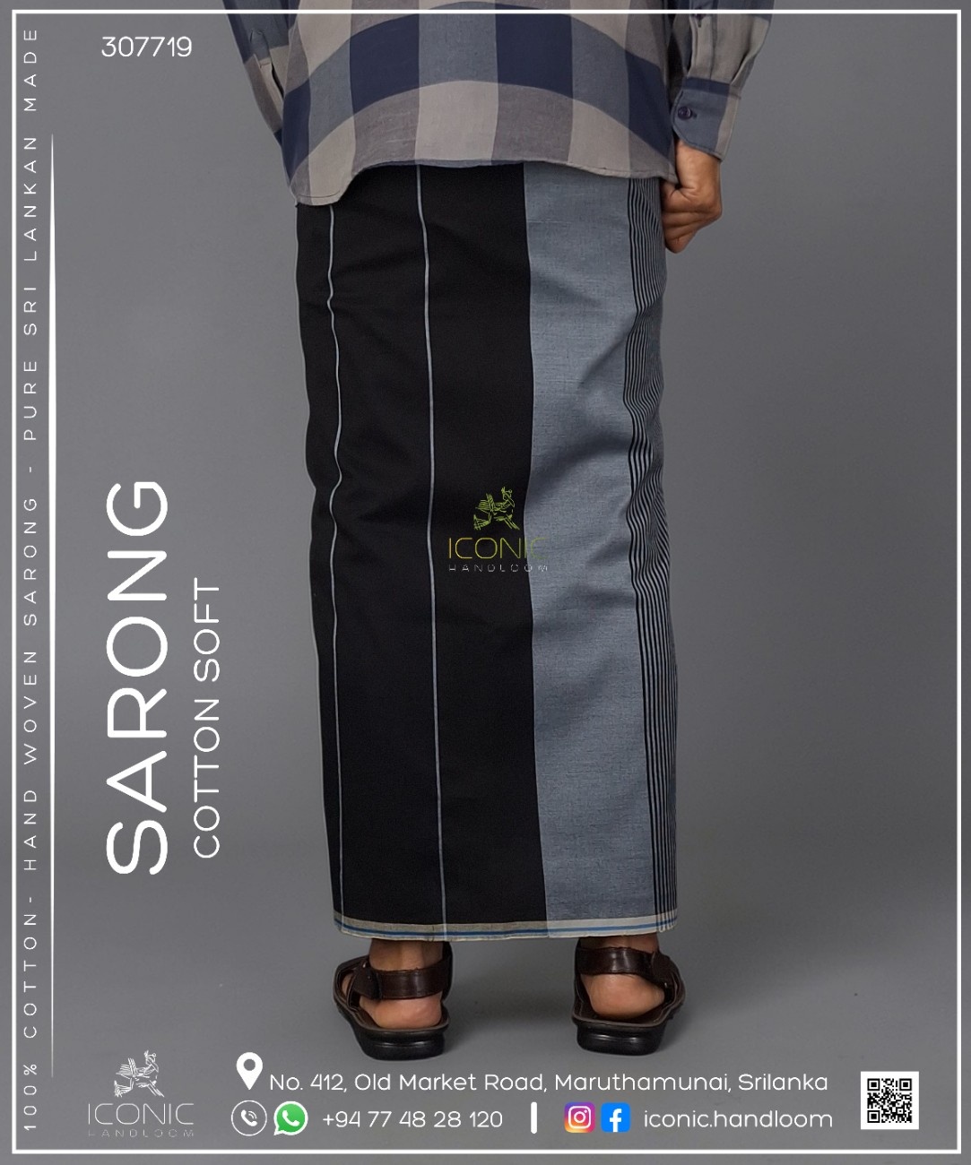 Handloom Cotton Sarong - The Beira Nightfall - ICS 307719