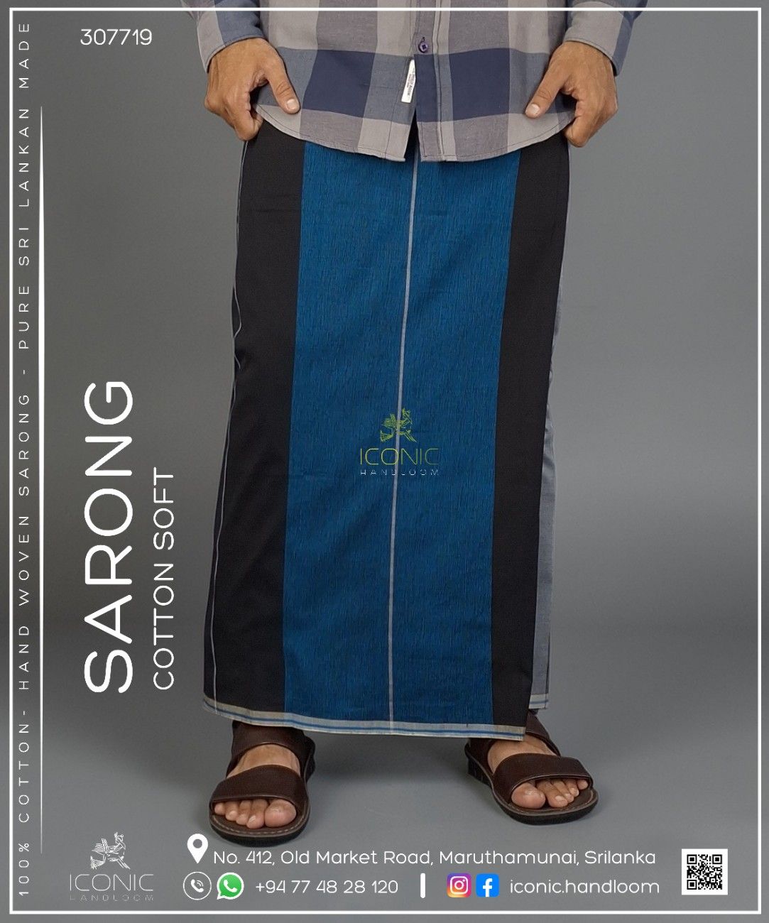 Handloom Cotton Sarong - The Beira Nightfall - ICS 307719
