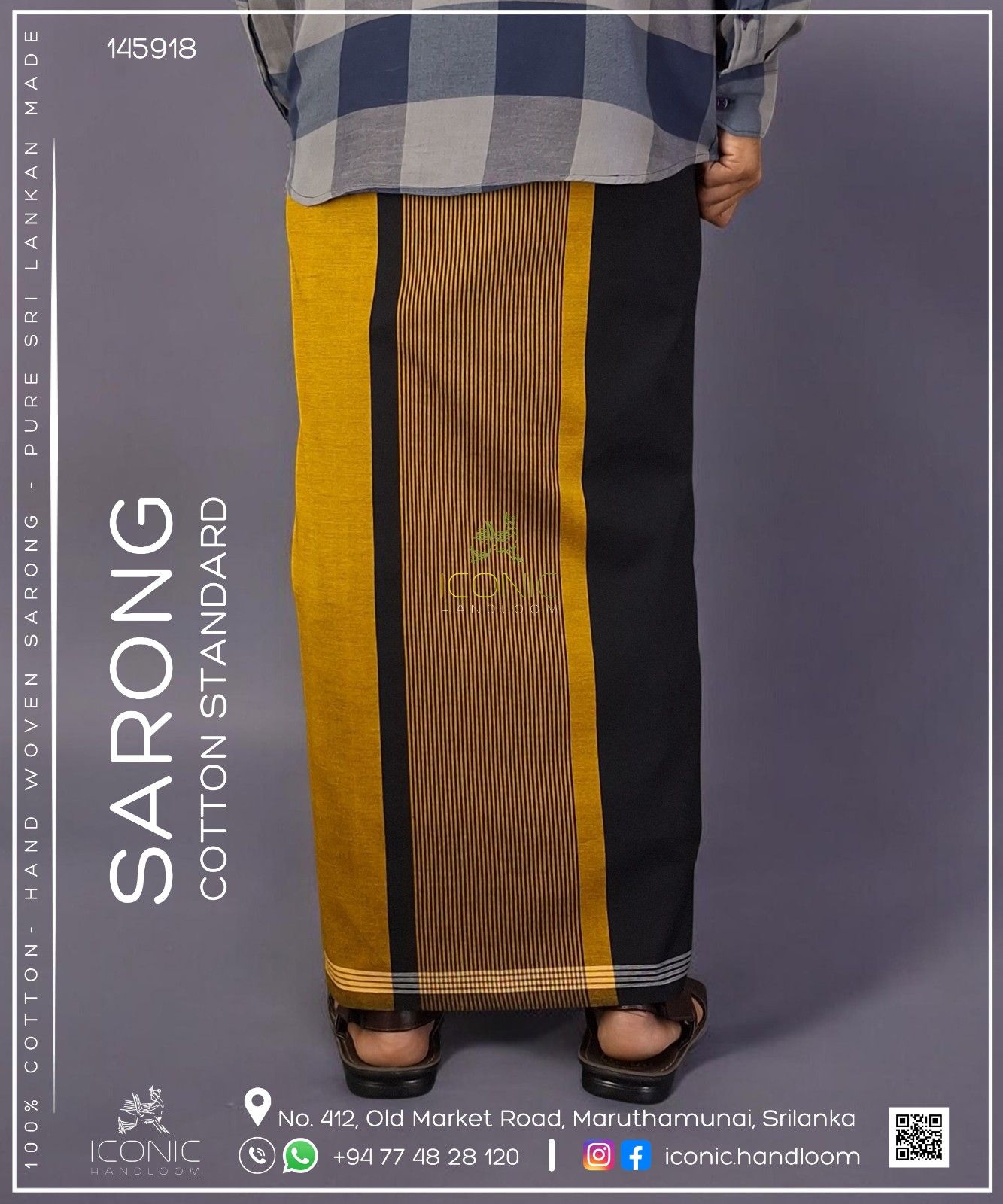 Handloom Cotton Sarong - The Urban Goldline - ICS 145918
