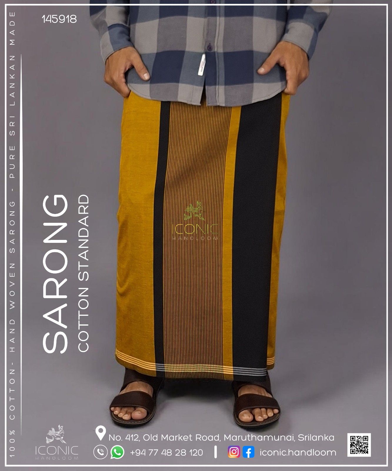 Handloom Cotton Sarong - The Urban Goldline - ICS 145918