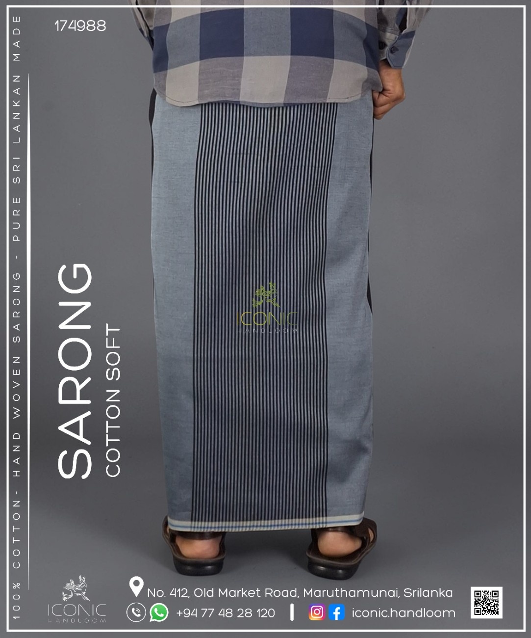 Handloom Cotton Sarong - The Independence Square - ICS 174988