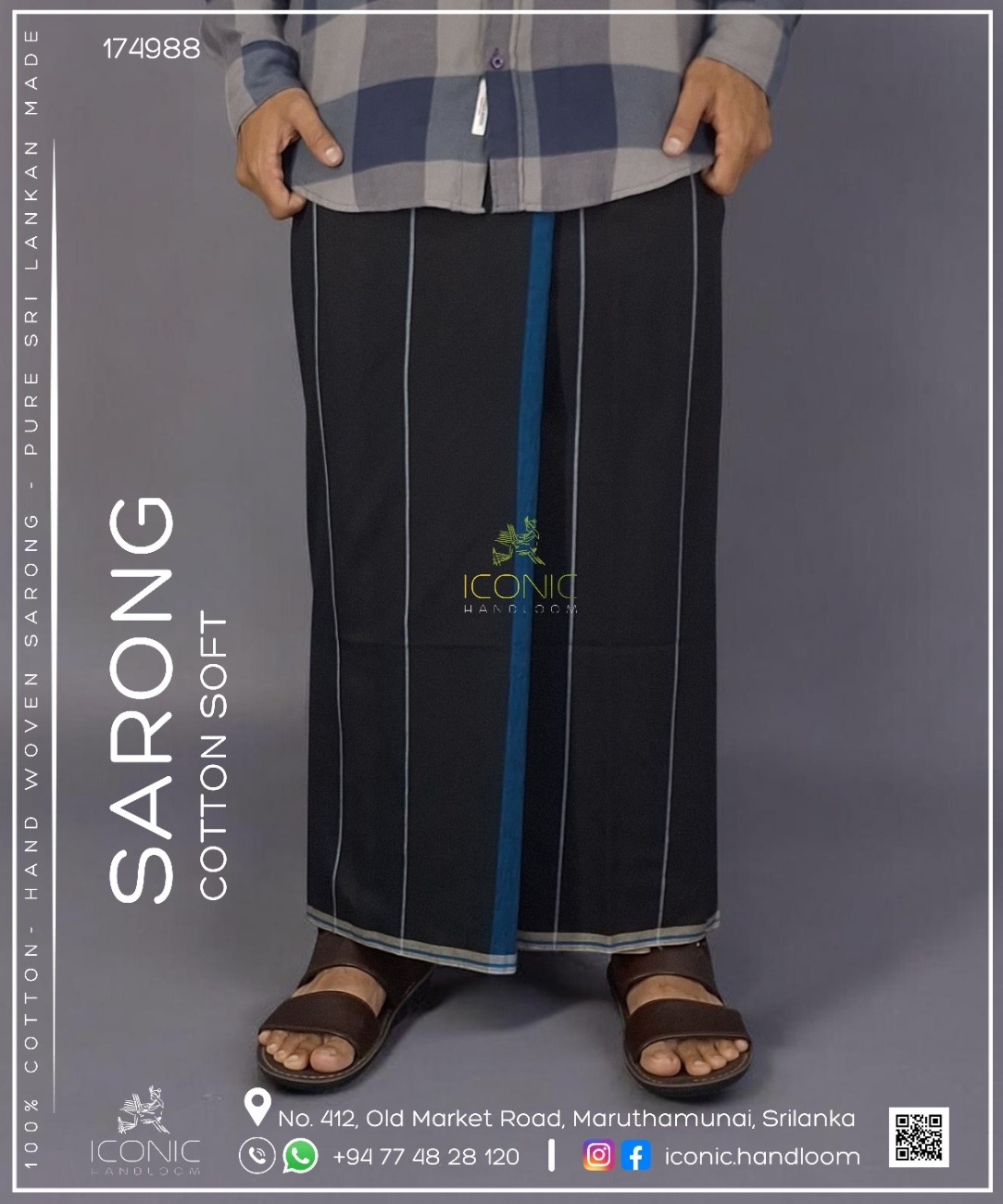 Handloom Cotton Sarong - The Independence Square - ICS 174988