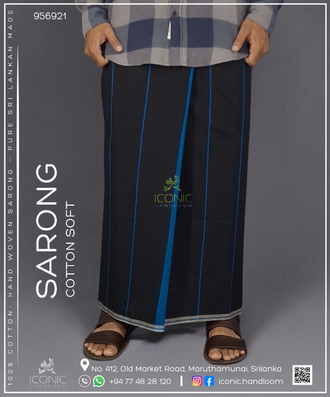 Handloom Cotton Sarong - The Deep South - ICS 956921