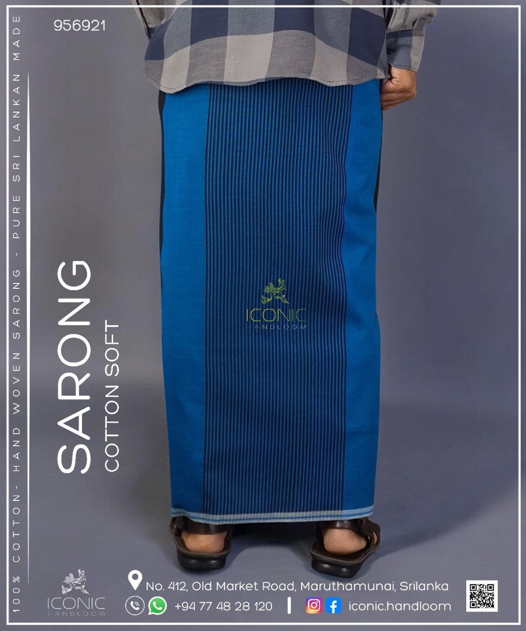 Handloom Cotton Sarong - The Deep South - ICS 956921