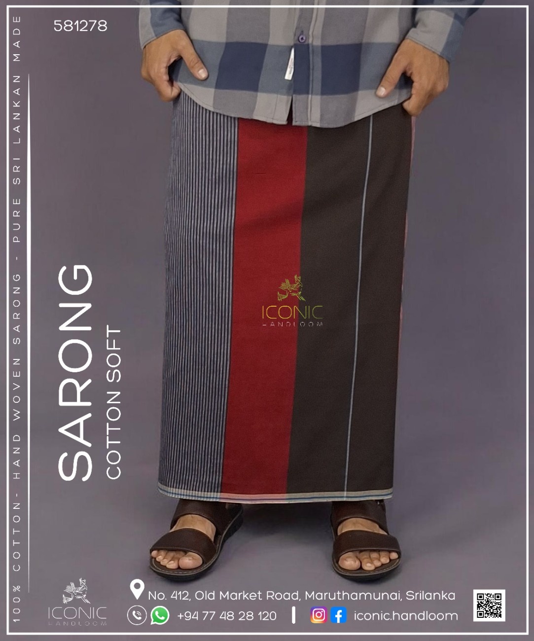 Handloom Cotton Sarong - The Victoria Reserve - ICS 581278