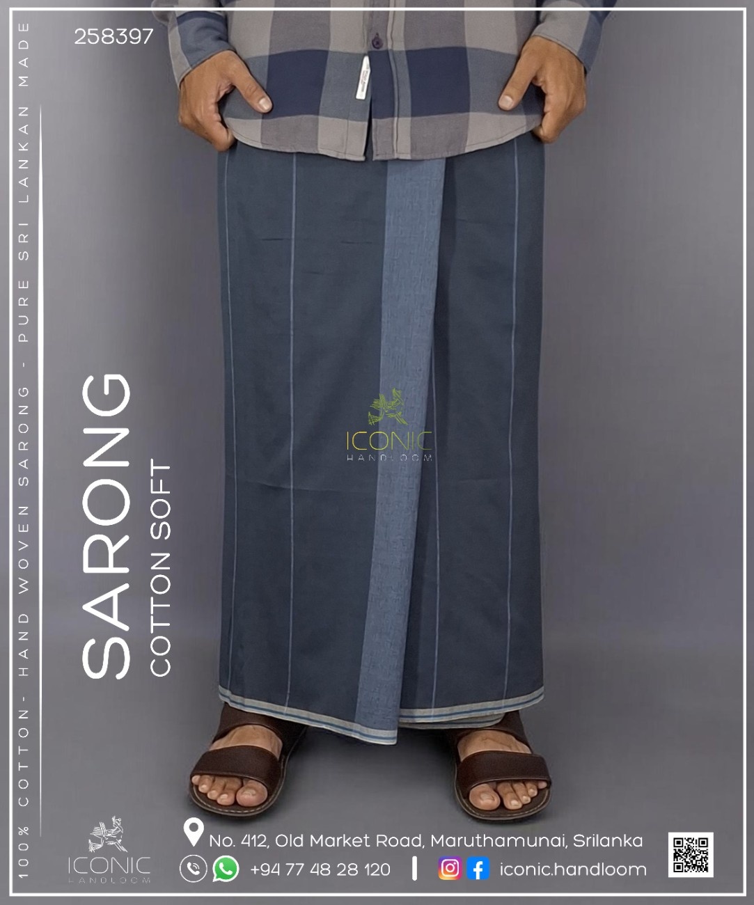 Handloom Cotton Sarong - The Knukless Deep - ICS 258397