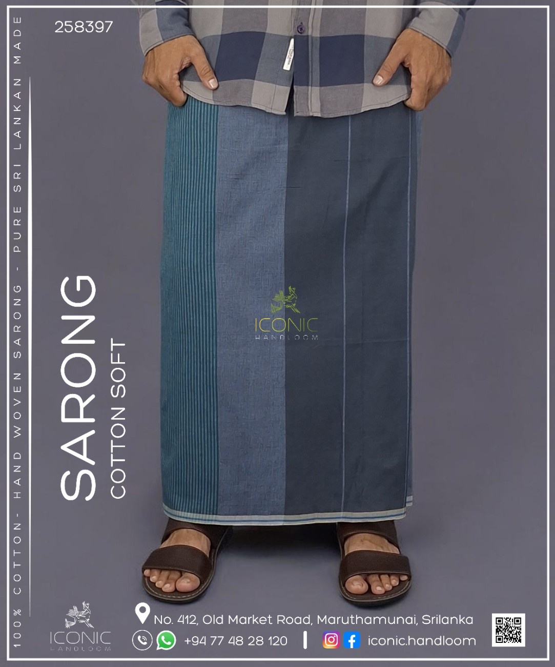 Handloom Cotton Sarong - The Knukless Deep - ICS 258397