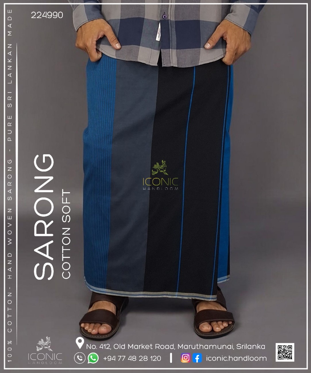 Handloom Cotton Sarong - The Port City Neon - ICS 224990