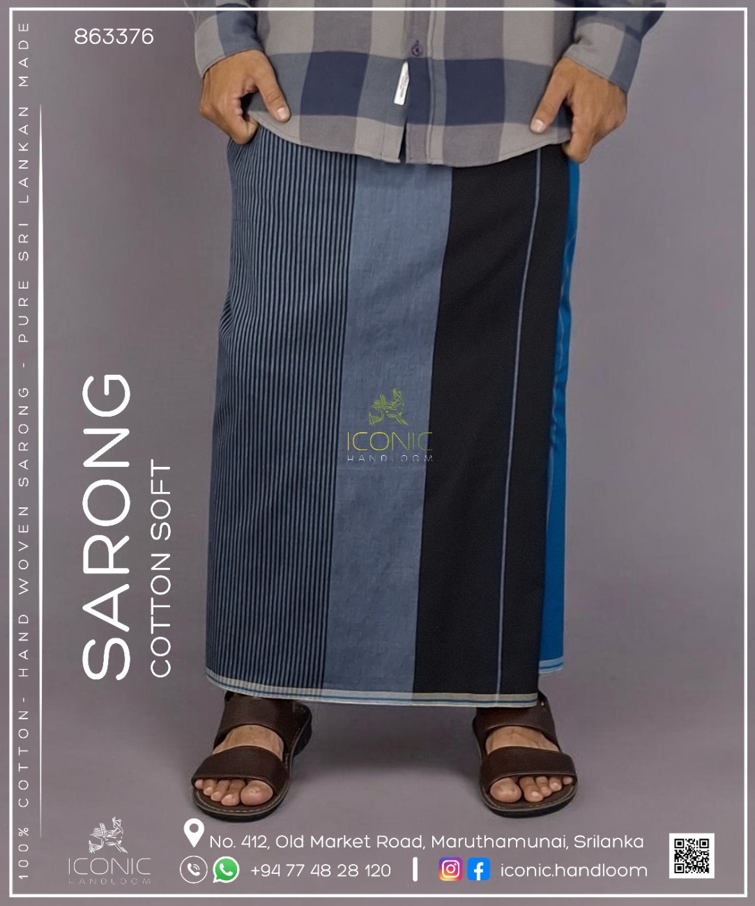 Handloom Cotton Sarong - The Altair Skyline - ICS 863376