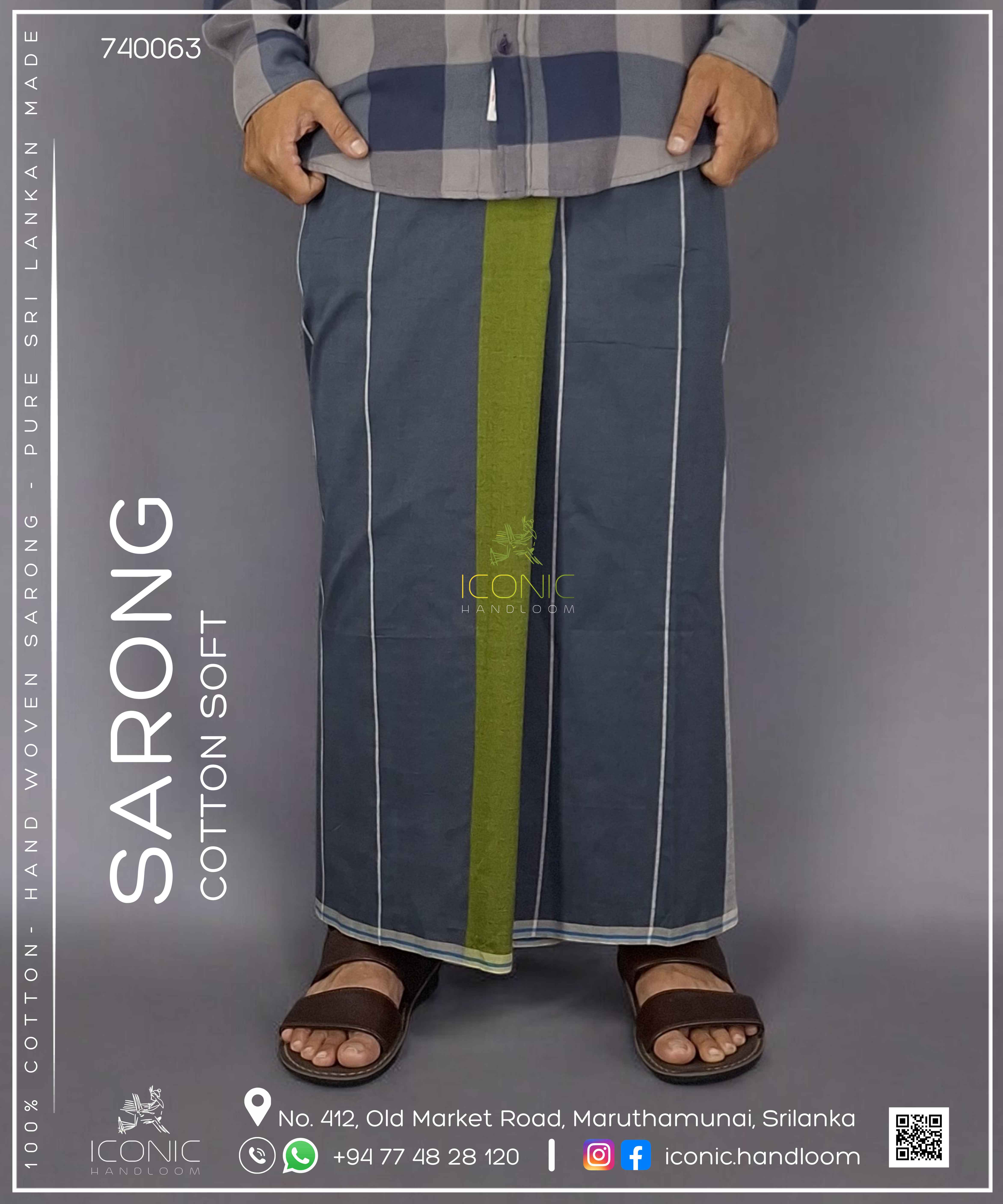 Handloom Cotton Sarong - The One Galle Face - ICS 740063