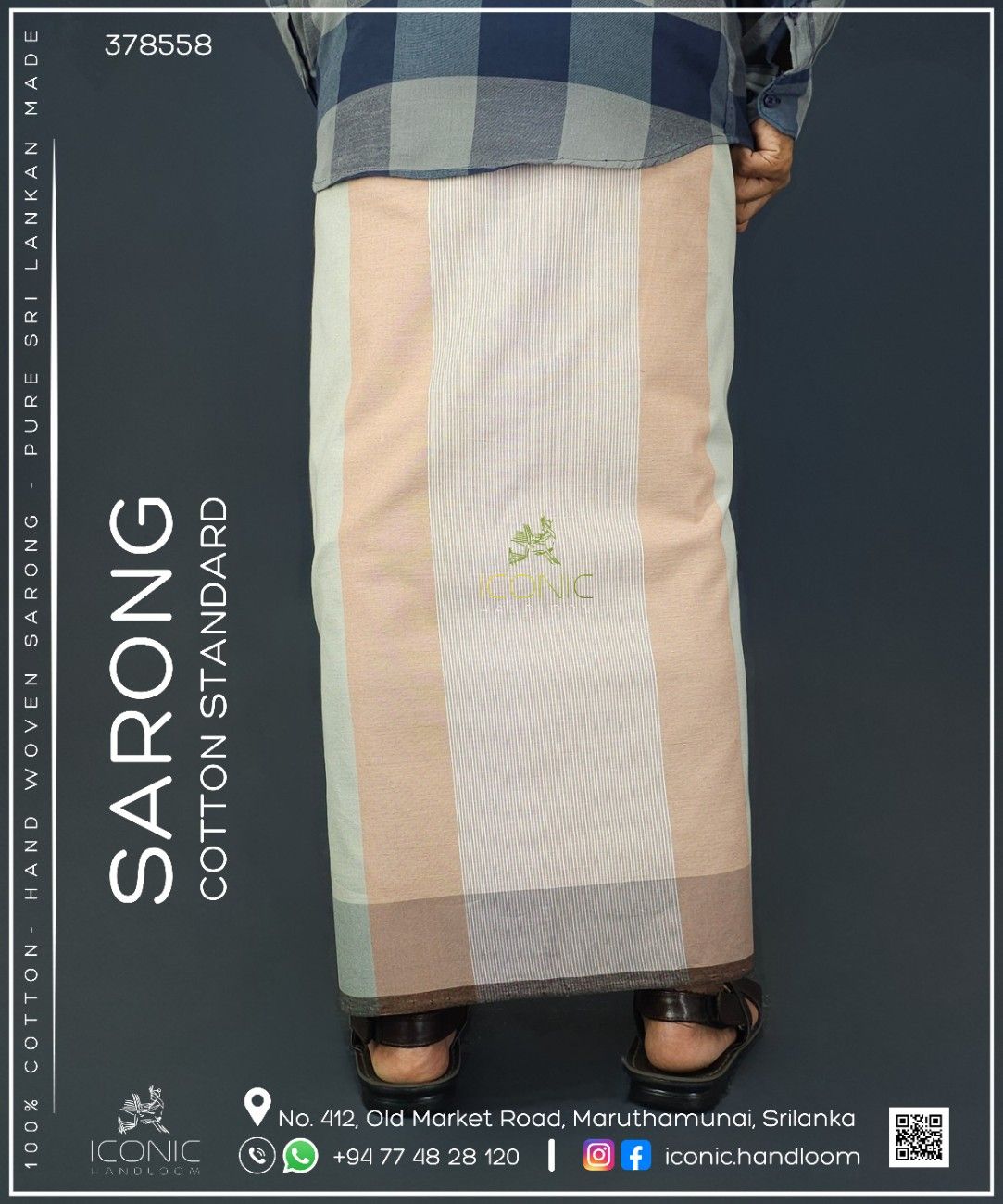 Handloom Cotton Sarong  -  The Terra Dusk - ICS 378558