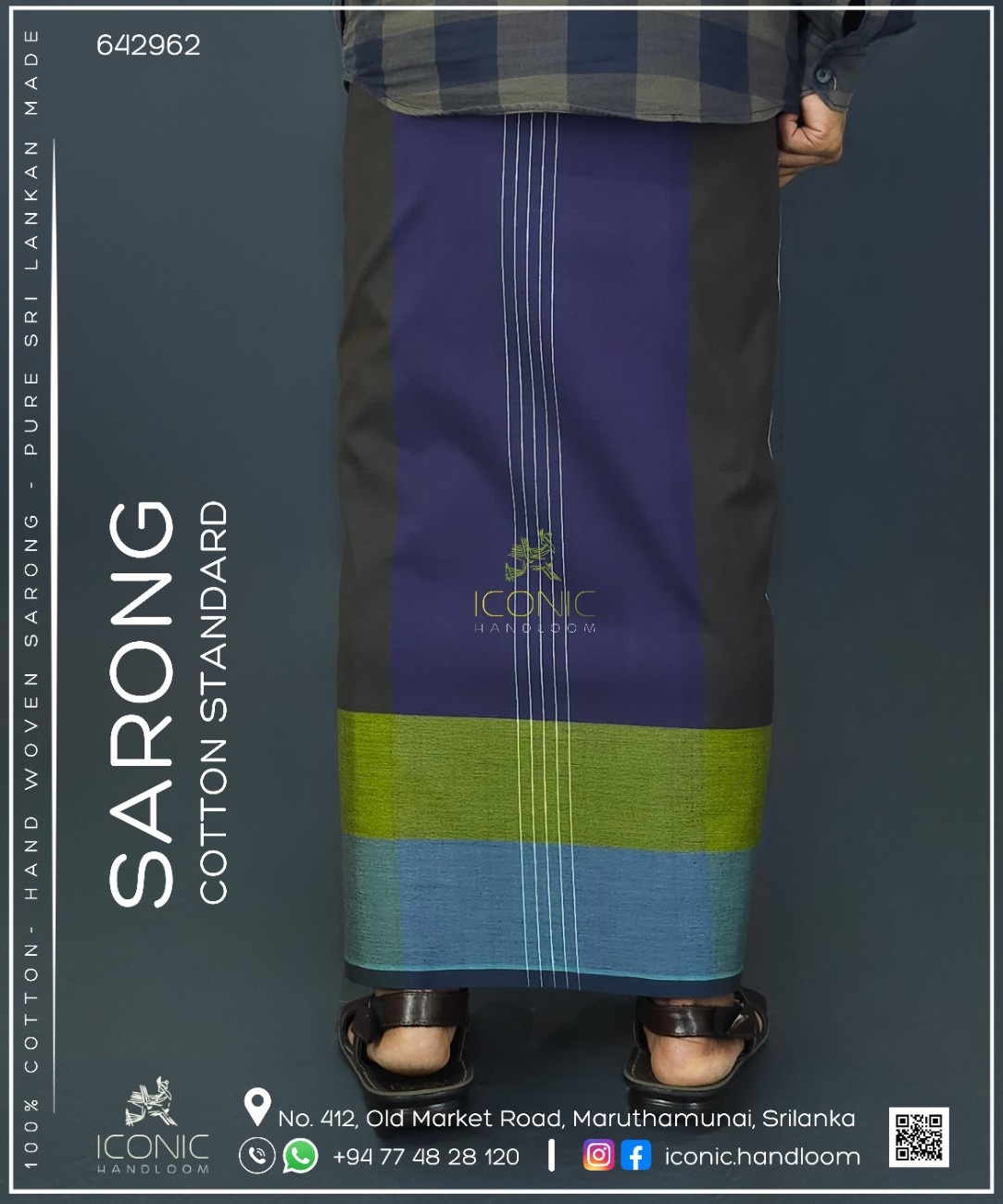 Handloom Cotton Sarong - The Neon Eclipse  -  ICS 642962