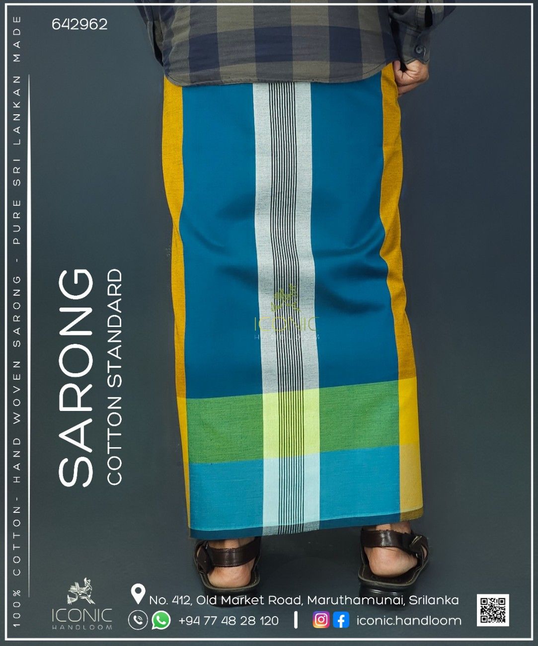 Handloom Cotton Sarong - The Meridian Gold  -  ICS 386042
